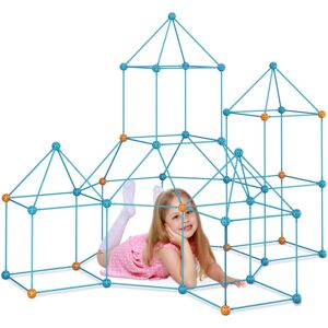 Relaxdays - diy Construction Toy, Children's Cave, 132-piece Set, Fort Building, Tube Kit, Plug-in System, Multi-coloured Relaxdays - diy Construction Toy, Children's Cave, 132-piece Set, Fort Building, Tube Kit, Plug-in System, Multi-coloured