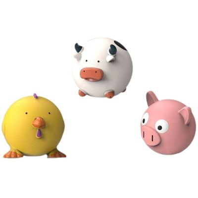SIOKS 3-piece Latex Squeaky Dog Toy Set, Round Balls For Teething And Stress Relief, Super Cute, Educational, Really Adorable, Plush, Perfect For Bichon Frise, Puppies, And More. SIOKS 3-piece Latex Squeaky Dog Toy Set, Round Balls For Teething And Stress Relief, Super Cute, Educational, Really Adorable, Plush, Perfect For Bichon Frise, Puppies, And More.