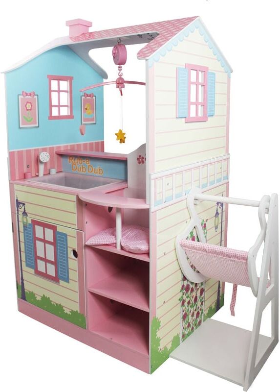 Teamson Kids - Olivia's Little World Baby Doll Changing Station Dolls House Nursery Playset With Highchair TD-11460A