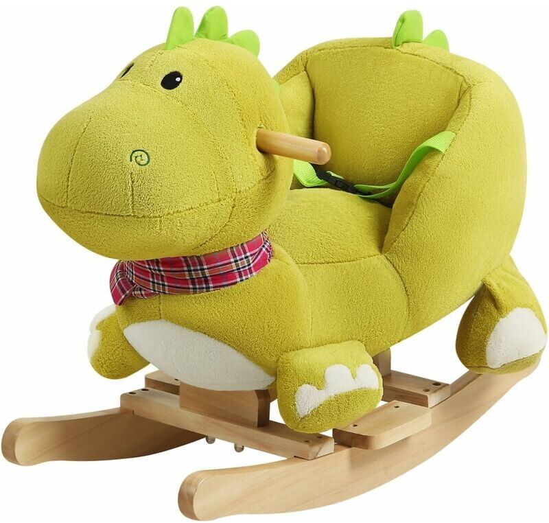 Baby Rocking Plush Dinosaur Rocking Chair Rocker Toy Green - Green - Woltu