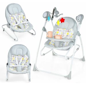 COSTWAY 2-In-1 Baby Rocking Swing Infant Electric Rocker w/ Remote Control 3 toys 5-gear