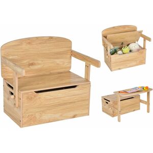 COSTWAY 3-in-1 Kids Table and Chair Set Children Activity Bench Wooden Toy Storage Box