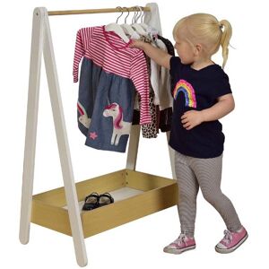 LIBERTY HOUSE TOYS Kids White & Pine Hanging Dressing Rail