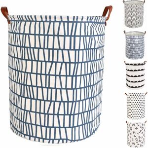 NORCKS Laundry Hamper, Collapsible Storage Basket With Easy Carry Handles, Waterproof Round Cotton Linen, for Baby Products, Toys, Bedroom Hamper