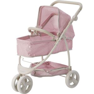 TEAMSON KIDS Olivia's Little World Kids 2 In 1 Dolls Pram Stroller Pushchair For Baby Dolls Toy Pram With Multi-Position Seat & Storage Pink OL-00009 - Pink/Grey