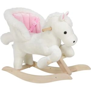 Baby Rocking Horse Wooden Toddler Rocking Toy with Sound and Seat Safety - Woltu