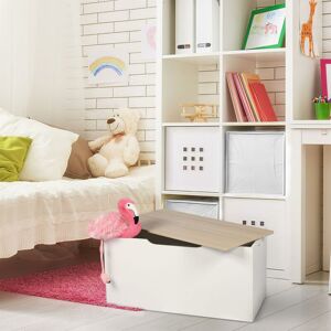 Asab - Wooden Storage Box Kids' Toys Storage Chest White Blanket Box And Ottoman