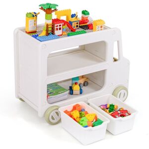 Costway - Kids Storage Organizer 2 in 1 Car Shaped Toy Cabinet w/Storage Costway - Kids Storage Organizer 2 in 1 Car Shaped Toy Cabinet w/Storage
