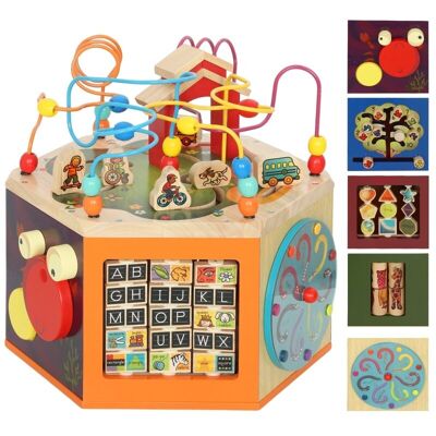 8 in 1 Wooden Activity Cube with Bead Maze, Shape Sorter, for Kids Boys Girls 18+ Months 8 in 1 Wooden Activity Cube with Bead Maze, Shape Sorter, for Kids Boys Girls 18+ Months