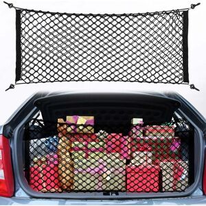 Tinor - 90x40cm Universal Elastic Nylon Car Cargo Net, Fixed Luggage Net, Car Rear Trunk Storage Organizer Truck Cargo Net, Baggage Organizer Hook