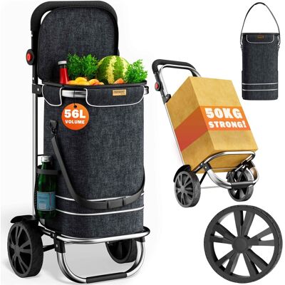 Monzana® 3in1 Shopping Trolley 56l/50 Kg Folding Removable Bag Hand Cart Cooling Black Monzana® 3in1 Shopping Trolley 56l/50 Kg Folding Removable Bag Hand Cart Cooling Black