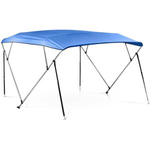 MSW Bimini Top Boat Cover Boat Canopy 244 x 183 to 198 x 140 (LxWxH) cm Navy Blue