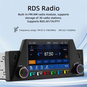 Tlily - Car 1DIN 4.7Inch Bluetooth Portable Screen gps Navigation Display Wireless Carplay Android Auto MP5 Player