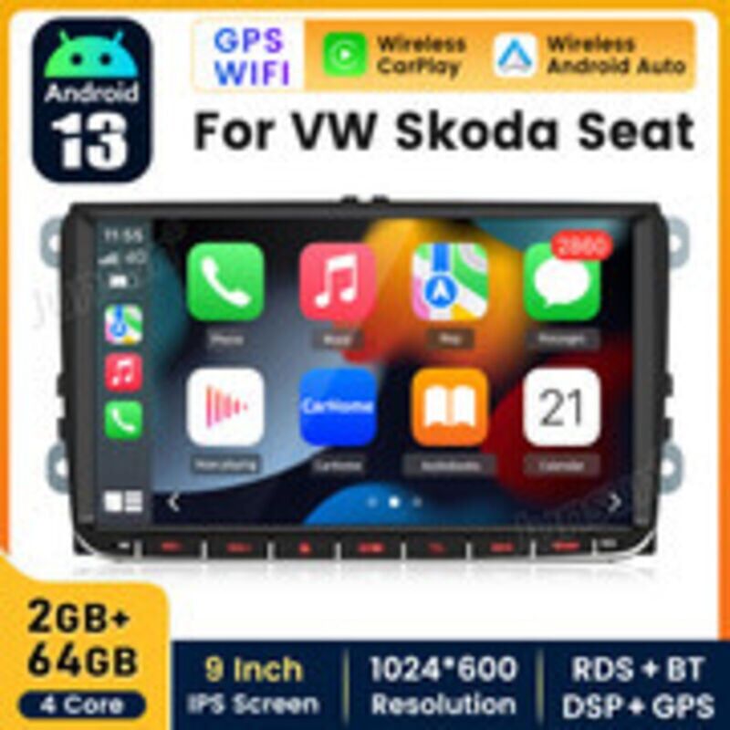 Car Stereo Radio For VW GOLF T5 Sharan Carplay 9 Inch Android 13 2+64G JUNSUN