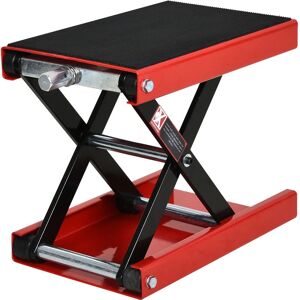 Durhand - 500KG Steel Motorbike Repair Lift x Frame Adjustment Jack Rubber Top Red - Black & Red