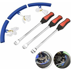 Tool Tire Lever 3 Spoons Pneumatic Tool Lever with 3 Rims Protectors Wheel Spoons Change Kit Accessories for Auto Motorcycle Bike - Langray