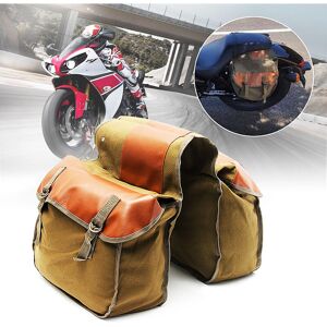 Insma - Motorcycle Motorbike Scooter atv Canvas Saddlebags Saddle Swingarm Bag Left Right Side Tool Bags (Khaki)