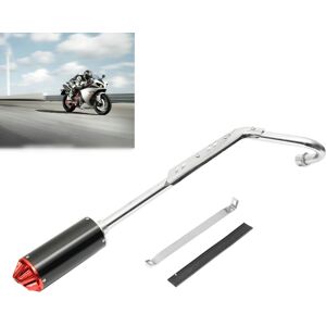 Drillpro - Red Performance cnc Exhaust Pipe System Muffler 110cc 125cc 140cc Pit Dirt Bike Universal Motorcycle Accessories