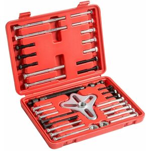 TECTAKE Universal steering wheel puller set - puller set, pilot bearing puller, wheel puller - red