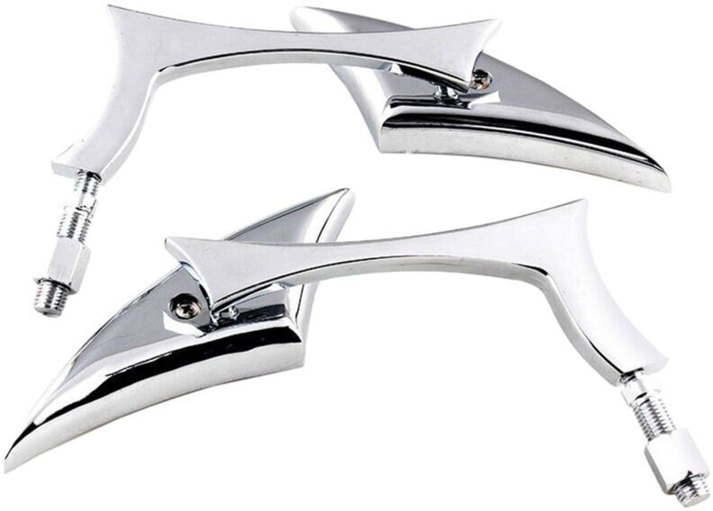 LINGHHANG 2pcs (Chrome) 8/10mm Universal Aluminum Alloy Motorcycle Bar End Side Mirrors for Motorbike Street Bike Sport Bike Chopper Motorcycle Rearview Mirrors