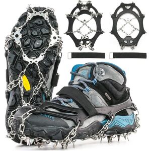 TINOR 19 Teeth Anti-Slip Ice Traction Crampons Stainless Steel for Snow, Hiking, Hunting and Winter Walking