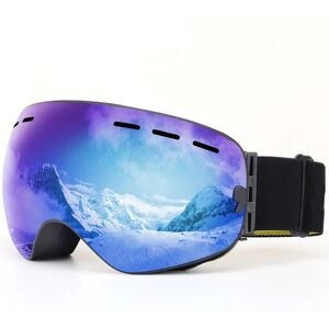 GROOFOO Ski Snowboard Goggles for Men Women Spherical Lens Double Layer otg Anti-fog Windproof Goggle UV400 Protection Ski Sunglasses eva Goggle Case (Blue)