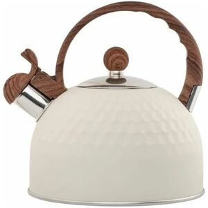 MUMU 2.5 liter stainless steel whistling kettle, whistling kettle for induction gas stoves, easy to clean, white