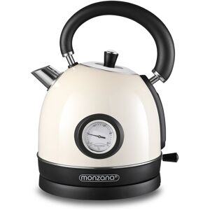 Monzana - Electric Retro Kettle 1.8L Cordless Vintage 2200 w Boil Dry Protection Black Cream Blue Cream - Cream