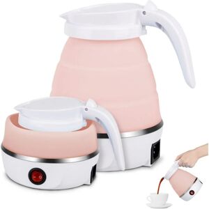 Foldable Electric Kettle 600ML Portable Travel Kettle Food Grade Silicone Pink - Pink - Norcks