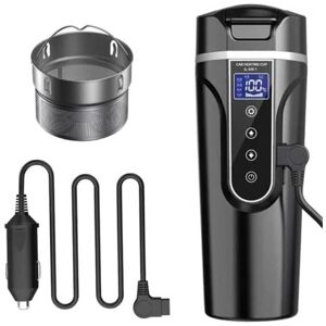 Jalleria - 12V/24V Car Kettle, Water Heater for Car/Truck/Travel, Portable Kettle with lcd Display 304 Stainless Steel