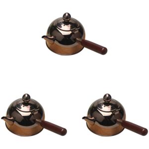 TLILY 3X 500Ml Single Handle Water Kettle Induction Turk Samll Coffee Milk Tea Pot 304 Stainless Steel Bronze