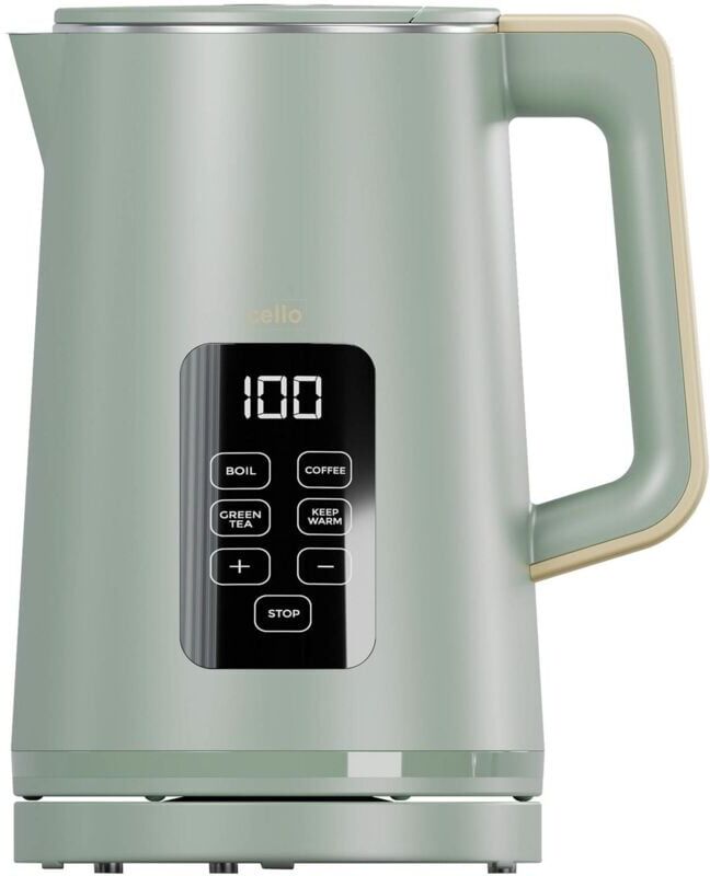 Cello - Electric Digital Kettle with Temperature Control, 3000W Rapid Boil, led Display, 1.7 Litre, Green
