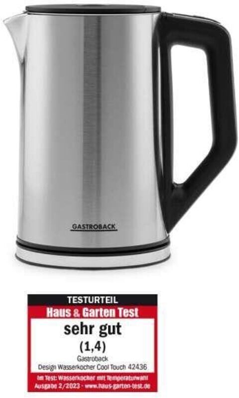 Gastroback, Design Cool Touch Electric Kettle, Stainless Steel, 1.5L