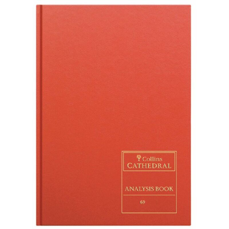 Cathedal Analysis Book Casebound A4 5 Cash Column 96 Pages Red 6 - Collins