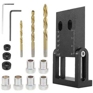 WOOSIEN 15Pcs oblique hole locator drill bit woodworking pocket hole jig kit 15 degree angle drill guide set hole puncher diy wood tools