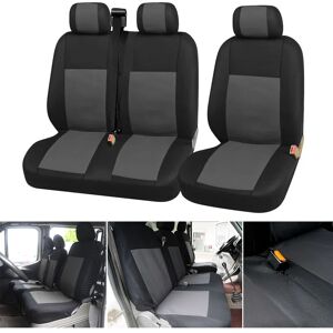 DRILLPRO 2+1 Car Seat Covers Protector Polyester For Ford Transit Van