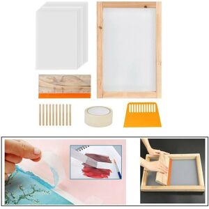 WOOSIEN 24X silk screen frame, screen printing set,durable safe silk screen frame mesh printing set print starter tool kit with squeegee