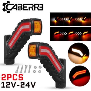 Drillpro - 2x 12V 24V led Side Marker Turn Signal Light Indicator Neon Outline Trailer Truck