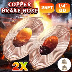 Drillpro - 2x Roll Copper Steel 25 ft. 1/4'' od Brake Line Pipe Tubing Kit lbtn