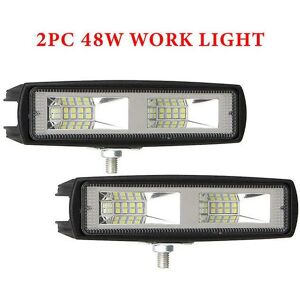 Woosien - 48W led headlight work bar led bar fog light 12-30v for motorcycle truck boat tractor trailer off road working light led 2pcs