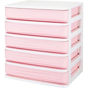 DRILLPRO 5 Tiers Makeup Storage Organizer Case Box Display Acrylic Drawer pink lbtn