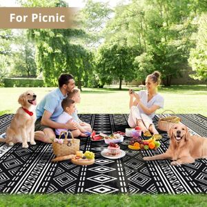 KINGSO 5'x8' Outdoor Rugs Outside Patio Mat Bohimian Reversible RV Camping Rug Picnic