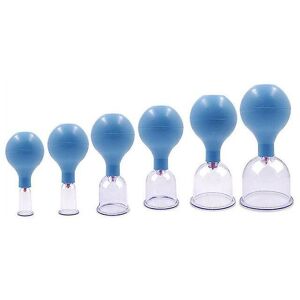 WOOSIEN 6Pcs/set suction cup vacuum cupping jar ventouse body massage cans massager meridian rubber head anti cellulite health care