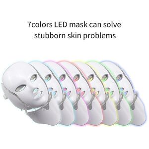 WOOSIEN 7 Colors led mask light therapy facial mask with neck skin rejuvenation anti-aging beauty therapy skin care whitening instrument No box uk plug