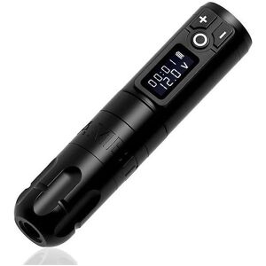 WOOSIEN Ambition soldier wireless tattoo pen machine battery with portable power brushless motor digital led display Black