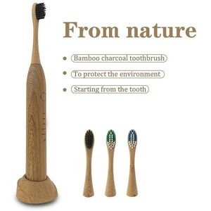 Woosien - Bamboo electric toothbrushes nylon bristles- biodegradable natural eco-friendly compostable vegan reusable 3 pcs random color