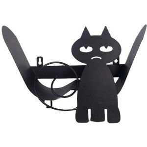 Woosien - Black cat toilet paper holder vertical paper roll holder for kitchen bathroom k3ka