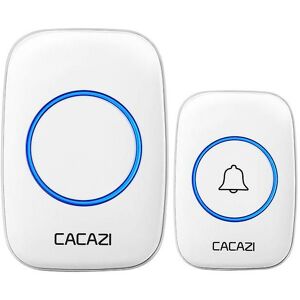 Woosien - Cacazi wireless doorbell a10 dc battery-operated 300m range 38 chimes waterproof home cordless flash door bell white 1x1 white