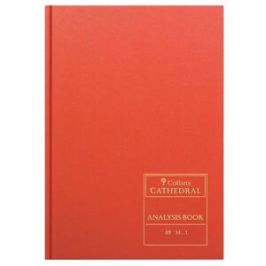 Collins - Cathedal Analysis Book Casebound A4 14 Cash Column 96 Pages Red