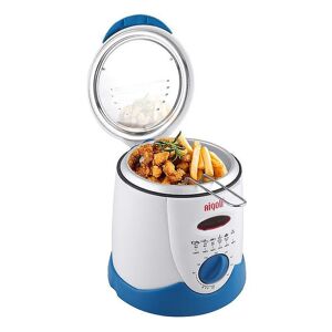 WOOSIEN Constant temperature fryer household small frying smart small electric fryer mini single cylinder province frying pan you tiao Blue